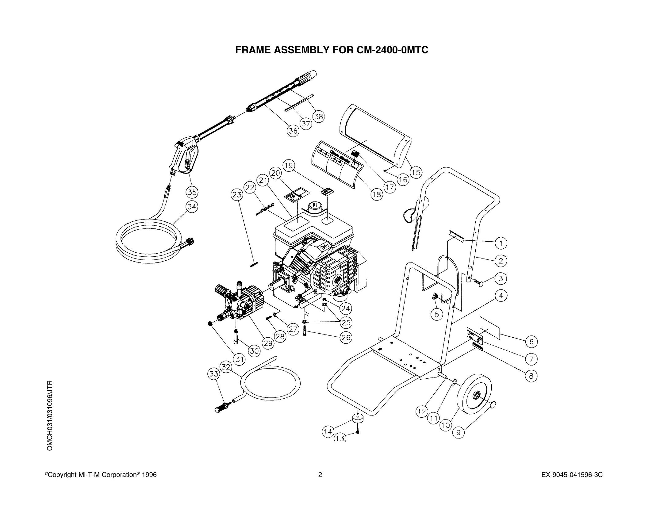 MI-T-M CM-2400-0MTC pressure washer parts, pumps, repair kits breakdowns & manuals.